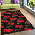 Gothic Cherry Skull Rug, Red and Black