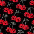 Gothic Cherry Skull Rug, Red and Black