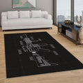 Tactical Schematic Rug, Black and White