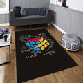 Math Formulas Rug, Puzzle Cube Art STEM Decor Gift Geek Nerd