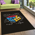 Math Formulas Rug, Puzzle Cube Art STEM Decor Gift Geek Nerd