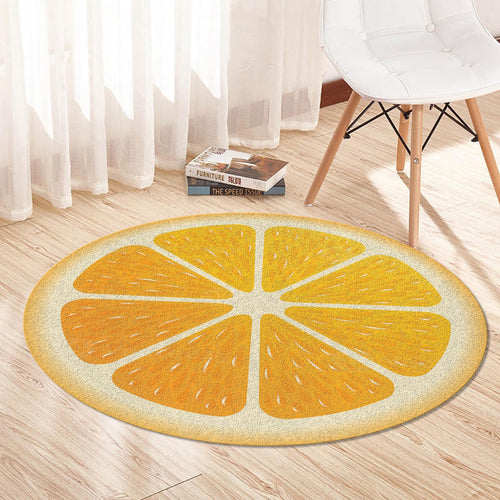 Orange Slice Area Rug Citrus Fruit Kitchen Kids Room Carpet