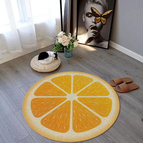 Orange Slice Area Rug Citrus Fruit Kitchen Kids Room Carpet