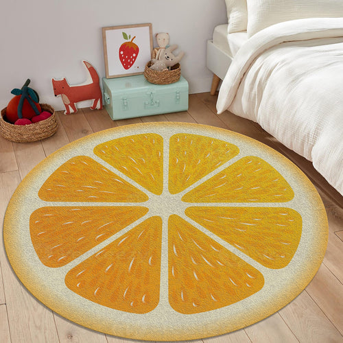 Orange Slice Area Rug Citrus Fruit Kitchen Kids Room Carpet