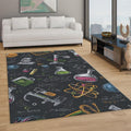 Colorful Science Rug, STEM Decor Chemistry Lab Art Geek Nerd