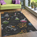 Colorful Science Rug, STEM Decor Chemistry Lab Art Geek Nerd