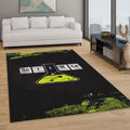 Science Rug, Periodic Table Art Neon Green Grunge Decor Chemistry