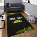 Science Rug, Periodic Table Art Neon Green Grunge Decor Chemistry
