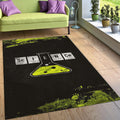 Science Rug, Periodic Table Art Neon Green Grunge Decor Chemistry