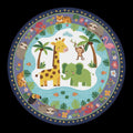 Safari Animals Round Rug Personalized Kids Nursery Decor