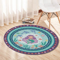 Mermaid Round Kids Rug Under the Sea Nursery Decor