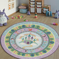 Princess Castle Round Rug Pastel Nursery Playroom Decor