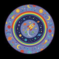 Kids Space Rug Rocket, Aliens, Rainbow Nursery Decor