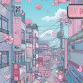 Kawaii Anime Rug, Pastel Pink Decor