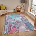 Kawaii Anime Rug, Pastel Pink Decor