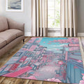 Kawaii Anime Rug, Pastel Pink Decor