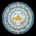 Yellow Submarine Round Rug Nautical Nursery Playroom Circle Mat