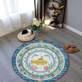 Yellow Submarine Round Rug Nautical Nursery Playroom Circle Mat