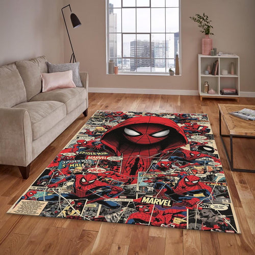 Spider-Man Rug, Comic Book Collage Marvel Superhero Decor Classic