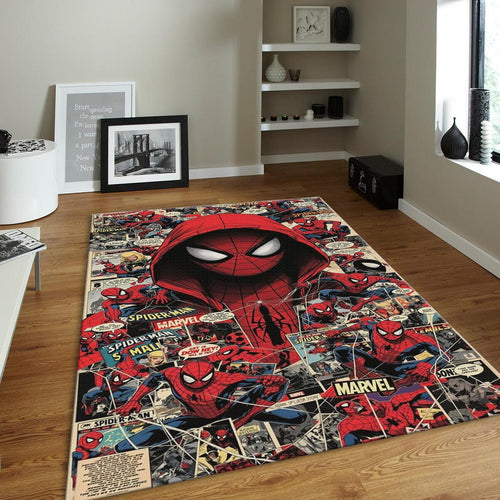 Spider-Man Rug, Comic Book Collage Marvel Superhero Decor Classic