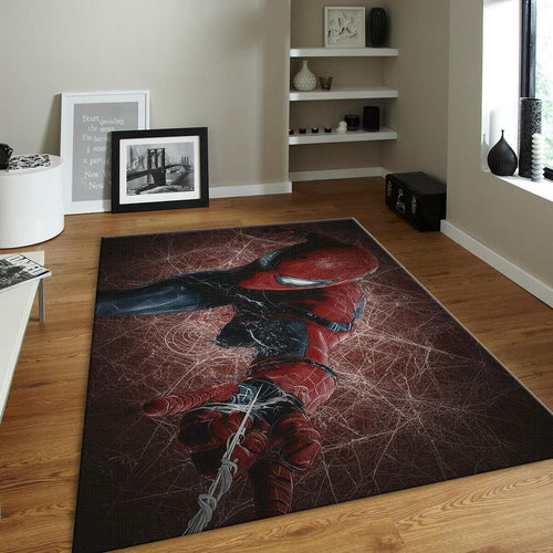 Spider-Man Rug, Web-Slinging Hero Art