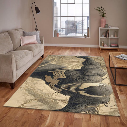 Venom Rug, Symbiote Art Marvel Superhero Decor Gamer Room Gift