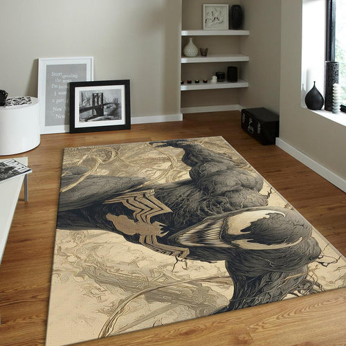 Venom Rug, Symbiote Art Marvel Superhero Decor Gamer Room Gift