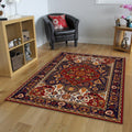 Traditional Oriental Rug, Red and Navy Blue