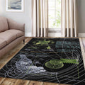 Cyberpunk Schematic Rug, Green & Black
