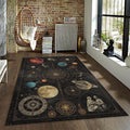 Vintage Solar System Rug, Celestial Map