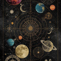 Vintage Solar System Rug, Celestial Map