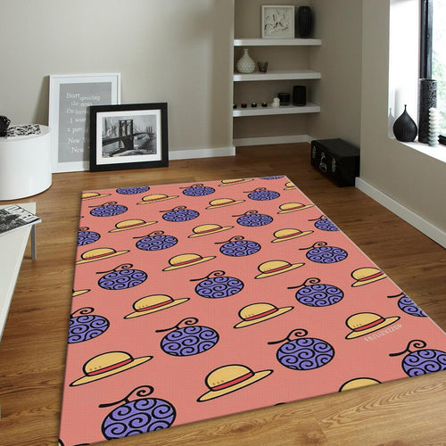 One Piece Rug, Luffy Straw Hat & Devil Fruit
