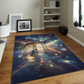 Celestial Pi Symbol Rug, Galaxy Math Art