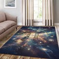 Celestial Pi Symbol Rug, Galaxy Math Art