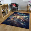 Celestial Pi Symbol Rug, Galaxy Math Art