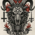 Gothic Ram Skull Rug, Occult Art Dark Fantasy Decor Heavy Metal