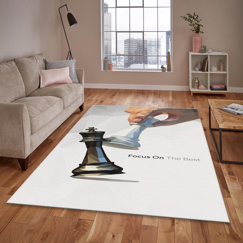 Modern Chess Rug, Low Poly Art Style