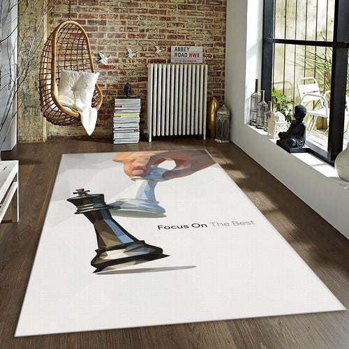 Modern Chess Rug, Low Poly Art Style