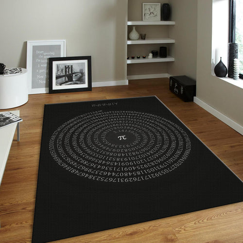 Pi Symbol Rug, Math Infinity Art Golden Spiral Numbers Science
