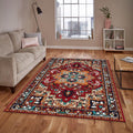 Traditional Oriental Rug, Red and Teal