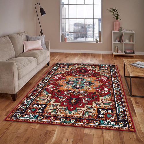 Traditional Oriental Rug, Red and Teal