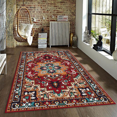 Traditional Oriental Rug, Red and Teal