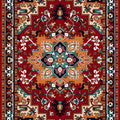 Traditional Oriental Rug, Red and Teal