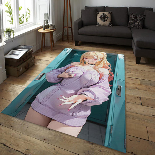 Sexy Waifu Rug, Ecchi Lewd Room Decor