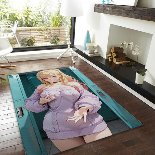 Sexy Waifu Rug, Ecchi Lewd Room Decor