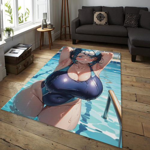 Sexy Waifu Rug, Ecchi Lewd Room Decor