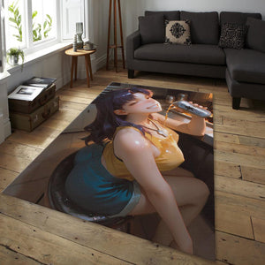 Drunk Anime Girl Ahegao Style Waifu Decor Beer Lover Gift, Otaku
