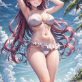 Sexy Pink Hair Waifu Rug, Anime Bikini Girl