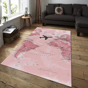 Wanderlust Map Mat, Pink World Map Art
