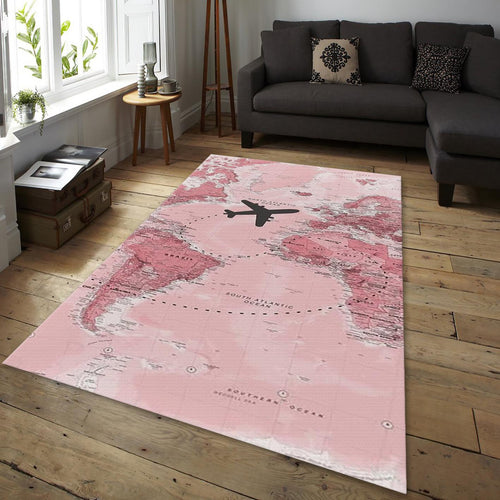Wanderlust Map Mat, Pink World Map Art